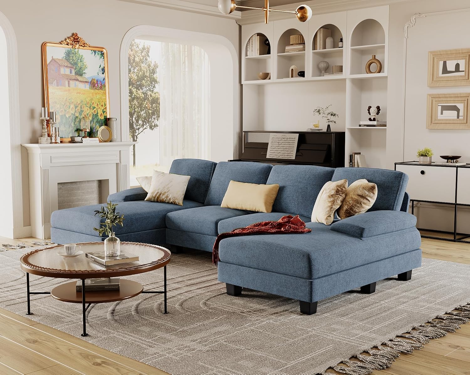SECTIONAL Comfortable Couch: Made of BREATHABLE SKIN-FRIENDLY FABRIC