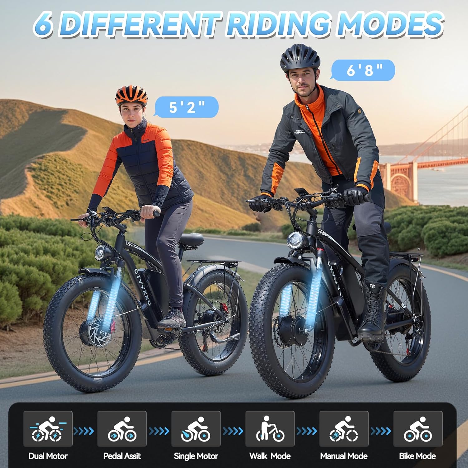 ELECTRIC BIKE FOR MEN & WOMEN 45 MPH - Up to 100 Miles - Unleash Thrilling Speed & Power