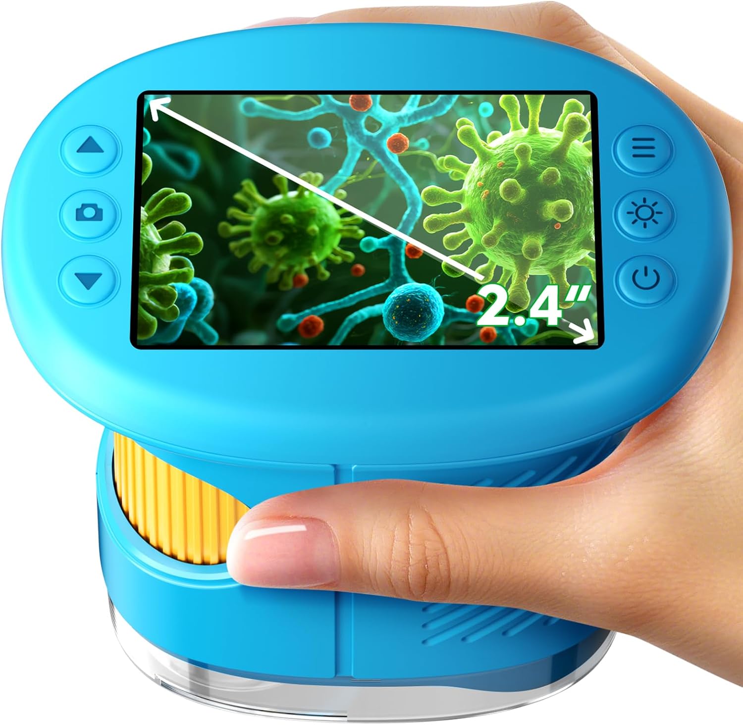 1000X Handheld DIGITAL MICROSCOPE for KIDS, 2.4" 4K HD CAMERA & DISPLAY