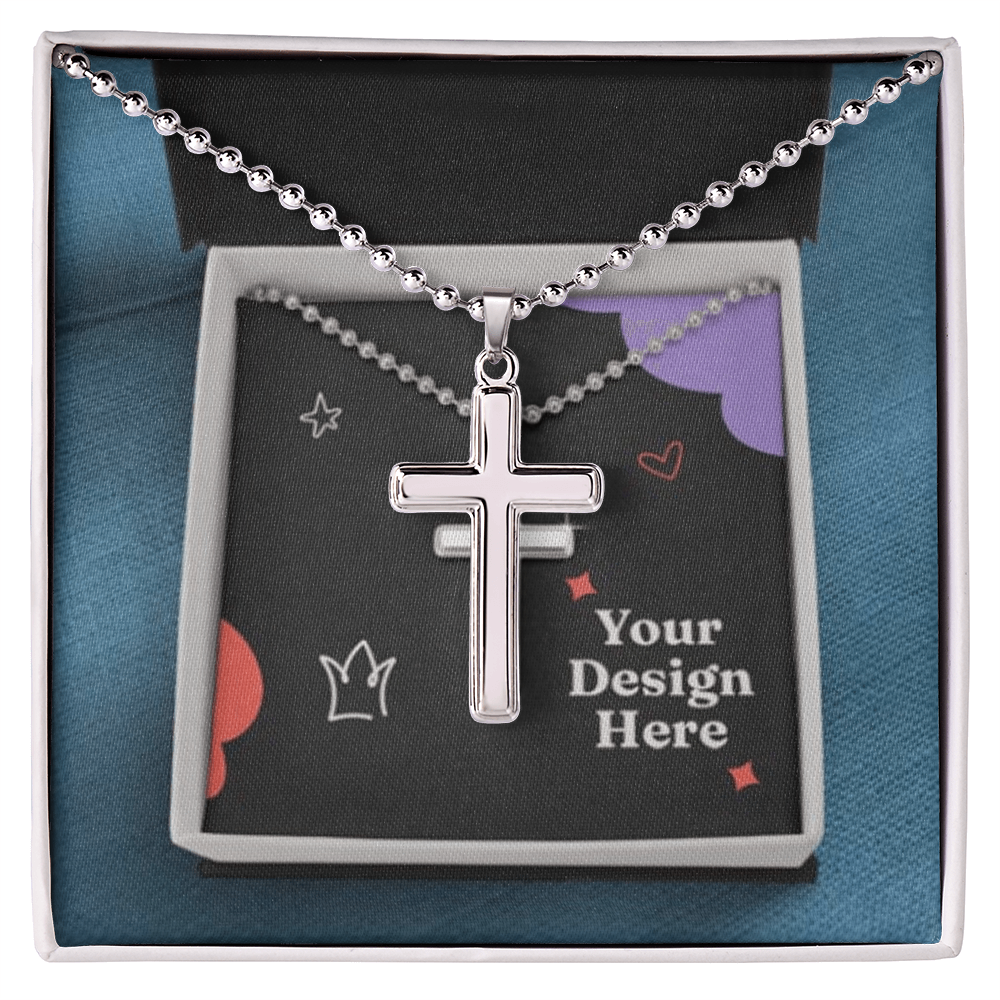 Artisan-Crafted CROSS NECKLACE with Ball Chain