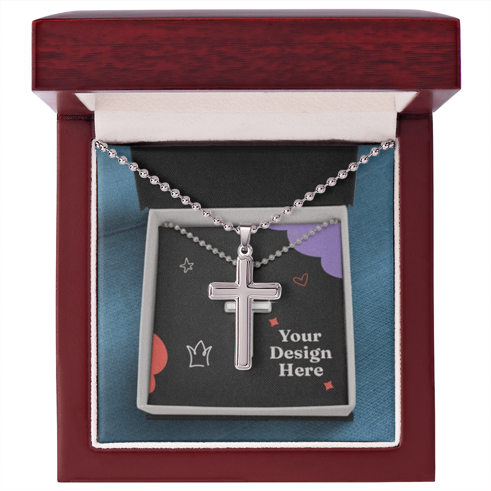 Artisan-Crafted CROSS NECKLACE with Ball Chain