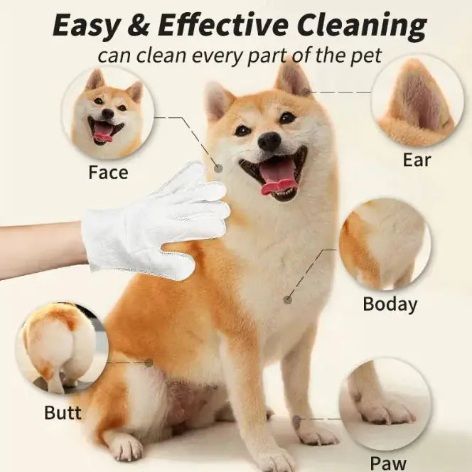 Pet Cleaning GLOVES & WIPES - Daily Hassle Free Hygiene