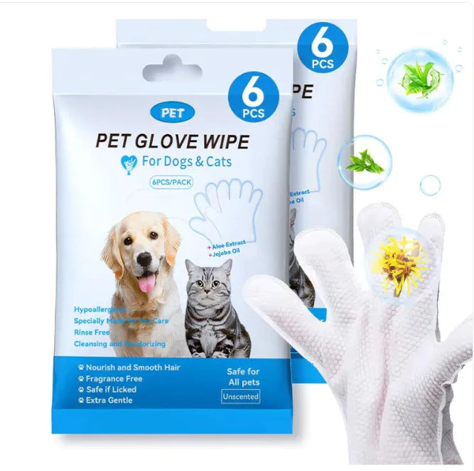 Pet Cleaning GLOVES & WIPES - Daily Hassle Free Hygiene
