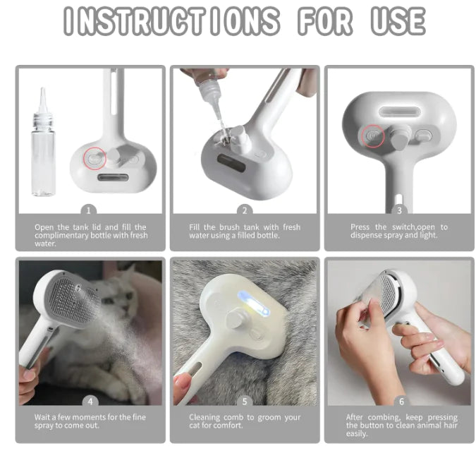 Innovative Dogs & CATS Spray Brush - REMOVE SHEDDING HAIR