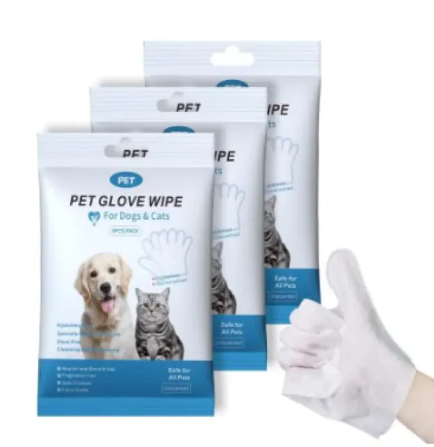 Pet Cleaning GLOVES & WIPES - Daily Hassle Free Hygiene