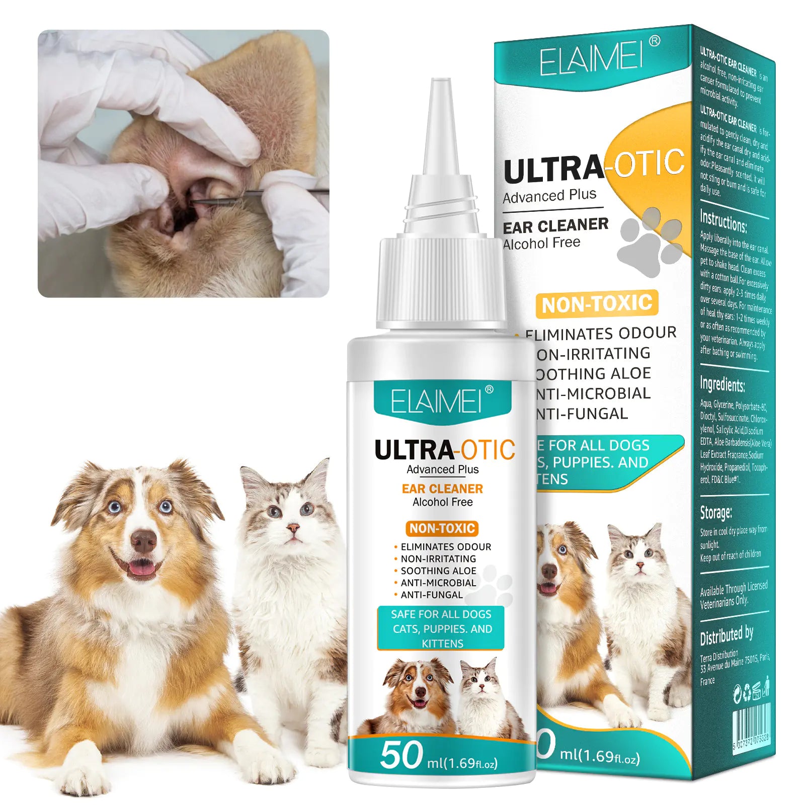 DOGS & CATS EAR CLEANER 50 ml for Clean, Healthy & Comfortable CARE